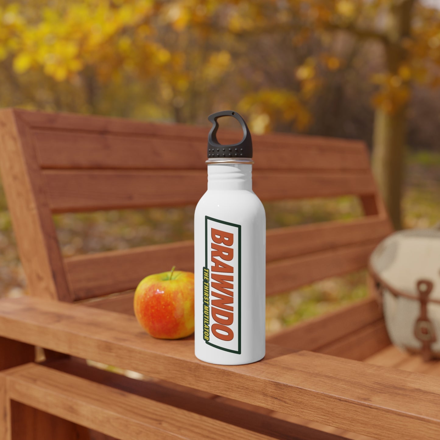 Brawndo Logo Stainless Steel Water Bottle | Retro Energy Drink Design