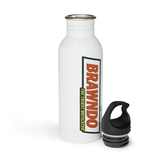 Brawndo Logo Stainless Steel Water Bottle | Retro Energy Drink Design