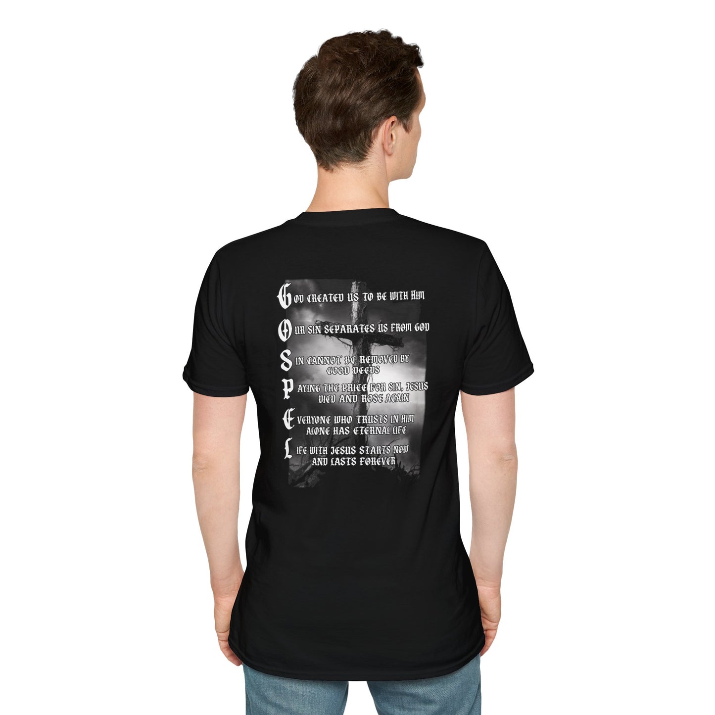 Gospel Acrostic Christian T-Shirt | Faith Shirt | Cross Nail & Crown of Thorns | Unisex