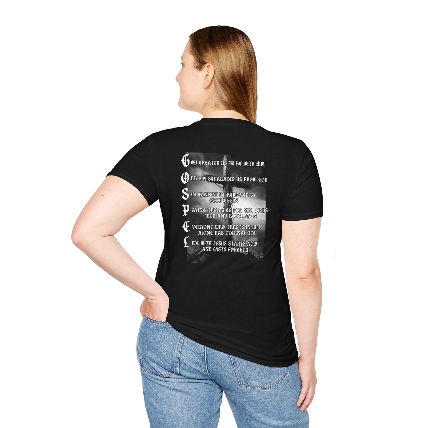 Gospel Acrostic Christian T-Shirt | Faith Shirt | Cross Nail & Crown of Thorns | Unisex