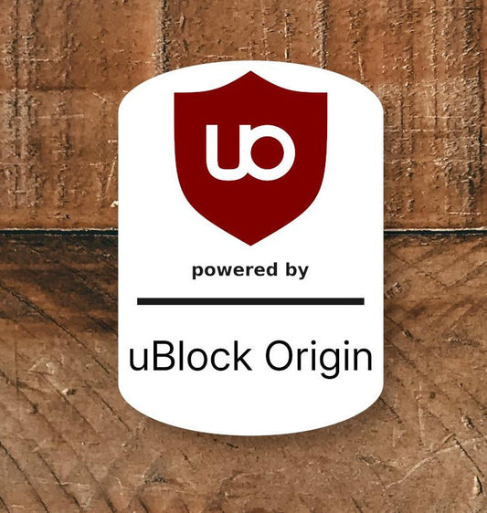 uBlock Origin Vinyl Sticker – Ad-Blocker Decal for PC Cases & Laptops